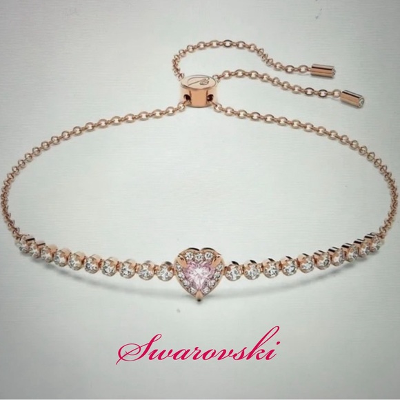 Swarovski Jewelry - SWAROVSKI Pink Heart Rose Gold Bracelet New